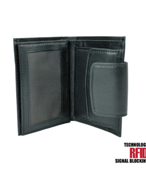 Ochranná kožená peňaženka v čiernej farbe č.8211