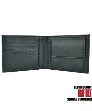Ochranná kožená peňaženka v čiernej farbe č.8406