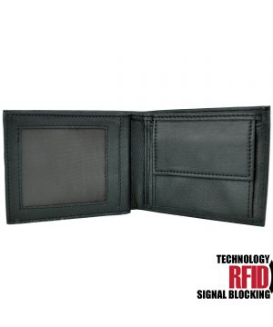 Ochranná pánska kožená peňaženka v čiernej farbe (2)